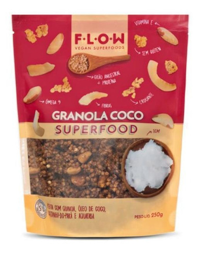 Kit 3 Granola Superfood Quinoa E Coco Sem Glúten Flow 250g