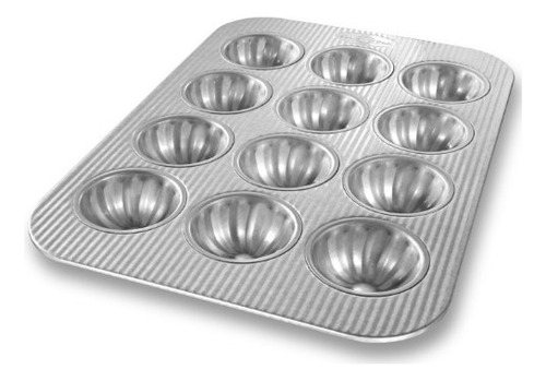 Mini Molde Estriado Para Magdalenas Usa Pan Bakeware, 12 Poc