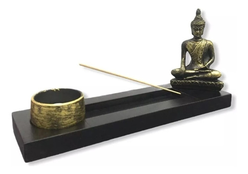 Portavelas E Incienso Buda Meditando Paz Y Tranquilidad