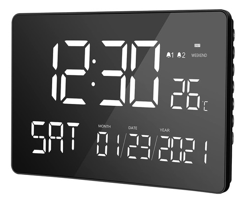 Liorque Reloj Despertador Digital, Pantalla Led Regulable Cu