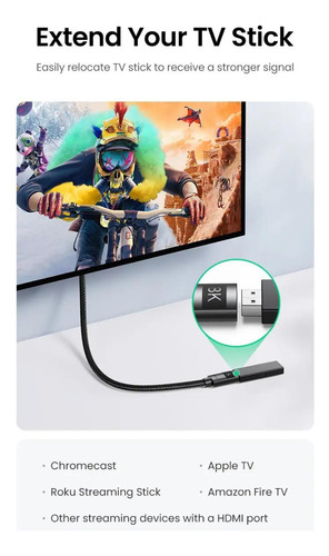 Cable Alargue Hdmi 2.1 Macho A Hembra 1 Mt 8k 60hz 4k 120hz