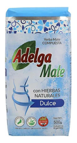 Yerba Mate Adelga Mate C/hierbas Nat. Dulce De 500 Grs