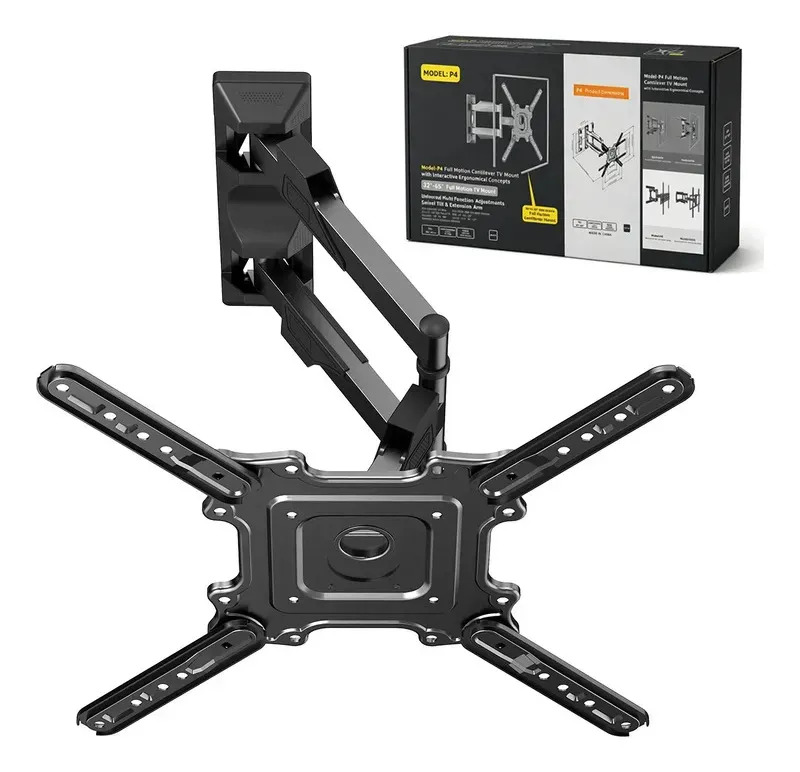 Suporte Tv Tri Articulado 26'' A 65'' Cor Preto