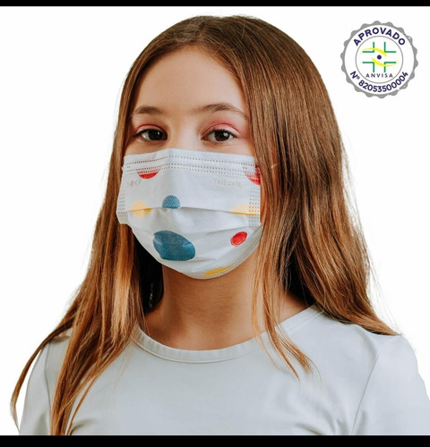 Mascara Cirurgica Desc Criança Infantil Bolinha (cx 25pç)