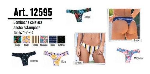 Imagen 4 de 10 de Pack X3 Bombacha Colaless Estampada Malla Cocot Art. 12595.1