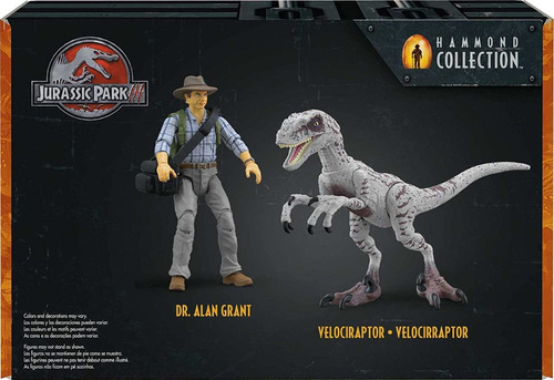 Jurassic Park Hammond Collection Dr Alan Y Velociraptor 