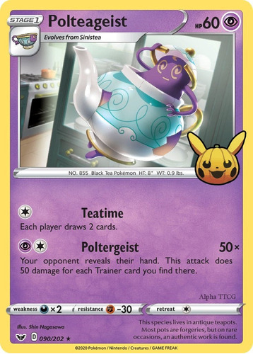 Carta Pokemon Polteageist Original Tcg Edición Halloween2023