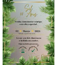 Comprar Convite Digital Folhagens Convite Virtual De Aniversário