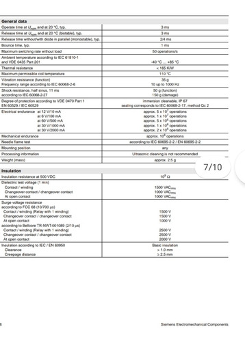 Micro Rele 2a 24v Y 5v Siemens- No Compres Chino! (Usado)