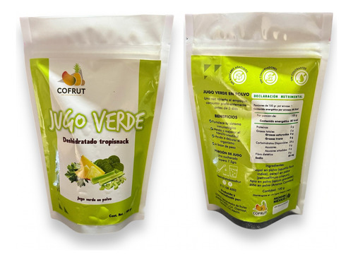 Jugo Verde En Polvo Calidad Premium Pack De 2 Bolsas De 100g