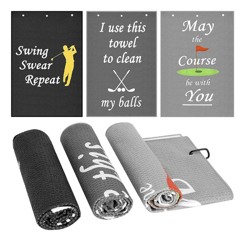 Dunggle Golf Towel 3 Pcs Funny Golf Club Clean Set Para Bols