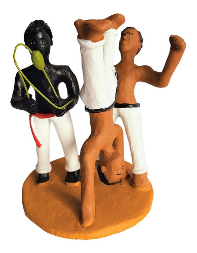 Imagem 1 de 5 de Capoeiristas 3 Personagens Artesanato Alto Do Moura Caruaru