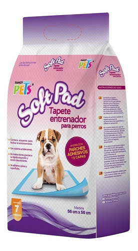 Tapete Entrenador 7pzs Para Baño Softpad Cachorro Fancy Pets