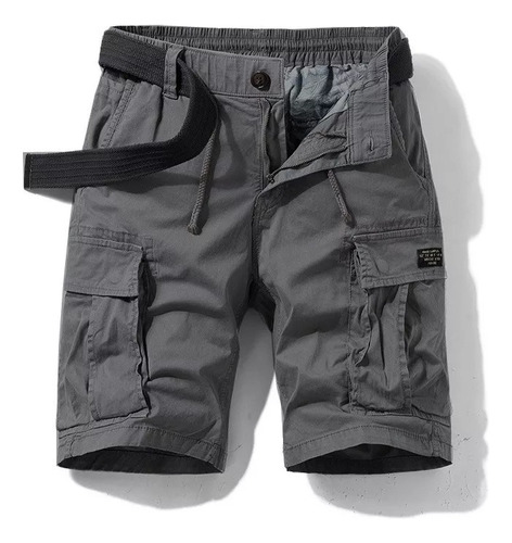 Shorts Cargo Para Hombre Con Bolsillos Sueltos 95% Algodón