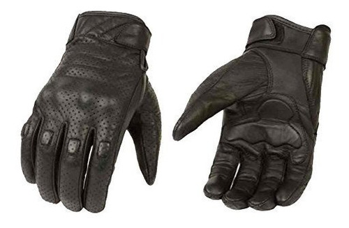 Guantes Moto Guantes Cruiser Perforados De Cuero De Primera 