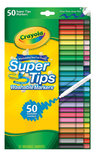 Crayola Marcador Lavable Super Tips 50 Unidades Originales