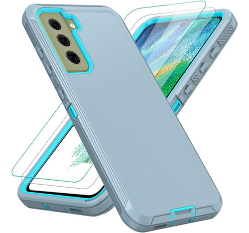 Funda Para Galaxy S21 Fe Onola + 1 Protector Grayskyblue