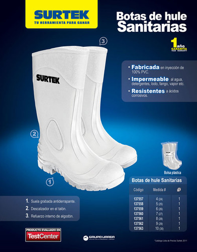 Botas Plásticas Sanitarias #26 Cm Surtek