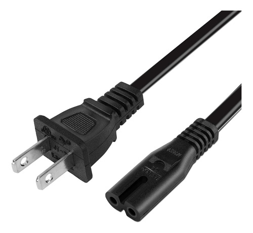 Cable De Alimentación De 2 Clavijas Apto Para Cargador Base