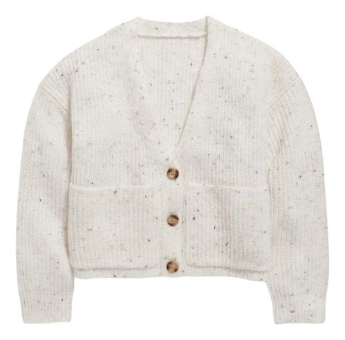 Chaleco Niña Old Navy Cardigan Recortado Blanco