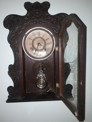 Antiguo Reloj De Pared Ansonia Usa Muy Buen Estado - Leer