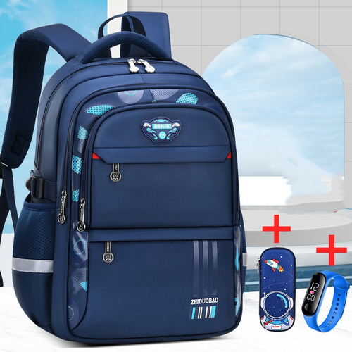 Reloj Tipo Mochila Para Lápices Para Niño De Secundaria Color Large Royal Blue