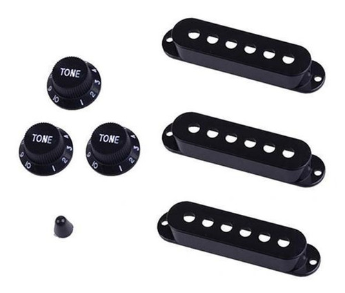 2xsingle Coil Pickup Cover Crontrol Knob Tip Para Guitarra