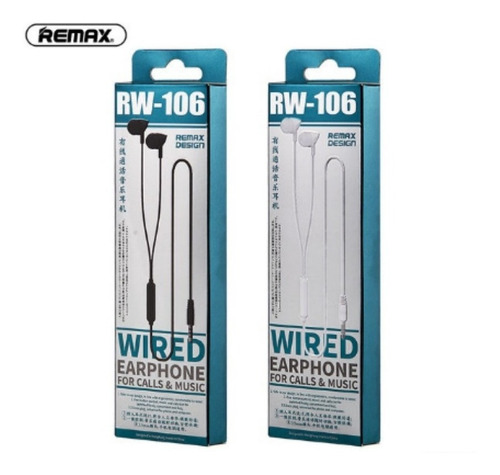 Imagen 3 de 3 de Audifonos Con Microfono | Remax Rw-106, Manos Libres