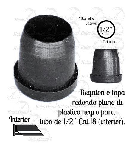 Tapon Regatón Redondo Para Tubo 1/2 Interno Plastico 500pzs