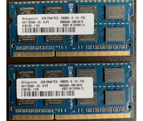 Memoria Ram 2gb Kingston 2rx8 Pc3-10600s Laptop