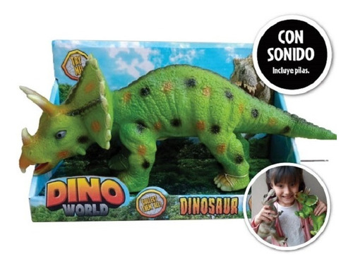 Dinosaurio Triceratops Dino World Con Sonido - Kreker E.full