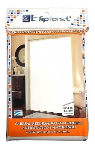 Protector Para Cortina De Baño 70 Micrones Pvc. Eliplast