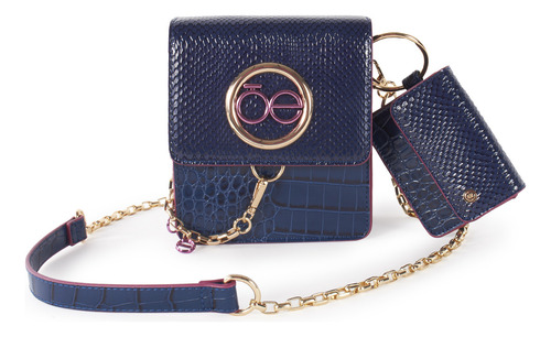 Bolsa Crossbody Cloe Para Mujer Vertical Con Monedero Color Azul marino