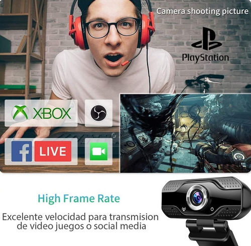 Imagen 4 de 10 de Webcam Camara Web Para Pc Usb Full Hd 1080p Con Microfono
