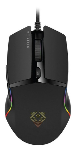 Mouse Gamer Usb Rgb 6400 Dpi 125hz Vertux Argon Color Negro