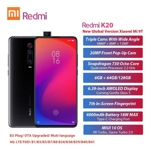 Versión Global Xiaomi Mi 9t Teléfono Móvil 6g/64gb Negro