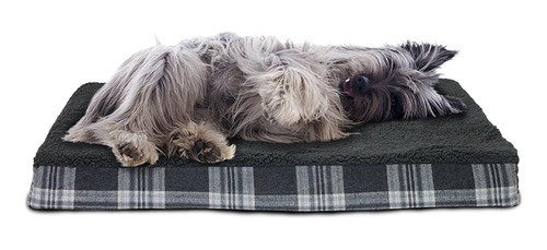 Furhaven Pet Dog Bed - Deluxe Orthopedic Mat Terry & Plaid F