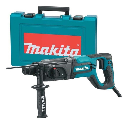 Martelete Combinado Makita 24 Mm Hr2475 + Maleta Cor Azul 110v