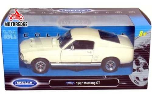 Ford Mustang Gt 1967 Blanco Clasico Welly Escala 1/24 Oferta