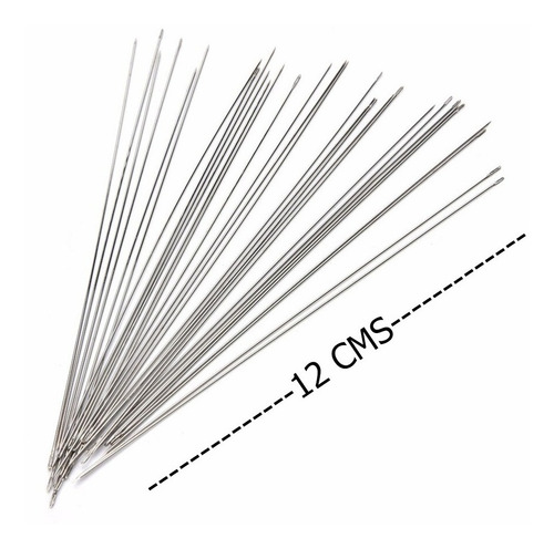 3 Agujas Ojo Ciego, Para Chaquiras Y Miyuki 12 Cms.