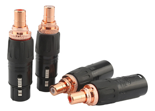 Adaptador De Enchufe Hembra Xlr A Rca, 4 Unidades, Chapado,