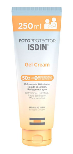 Fotoprotector Isdin Spf 50+ Gel Crema Protector Solar Piel Sensible Rostro Y Cuerpo