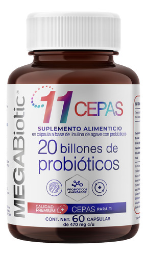 Megabiotic 11 Cepas 20 Billones De Probióticos 60 Cápsulas Sin sabor