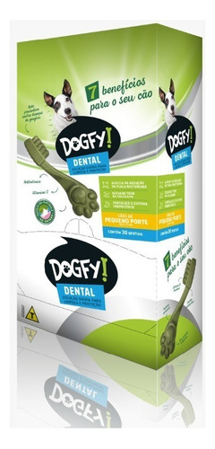 Dogfy Dental caixa 30 dentais pequeno porte limpa dentes tártaro
