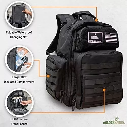 MIRACOL Bolsa de pañales para papá, mochila militar de bebé para hombres,  mochila de viaje multifunción, bolsa de botella aislada, bolsa de pañales