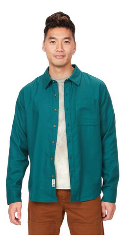 Camisa Hombre Marmot Manga Larga Fairfax Flannel Verde