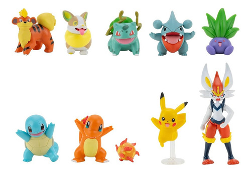 Pokemon Pikachu + Bulbasaur + Cinderace Set 10 Pz Miltipak