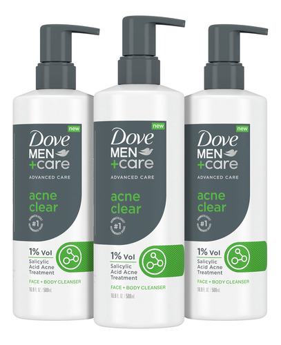 Dove Men + Care Advanced Care - Limpiador Para El Acné, 3 .