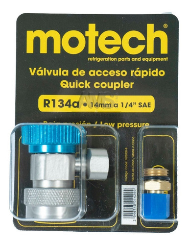 Válvula De Acceso Rápido R134a Motech Baja Presión