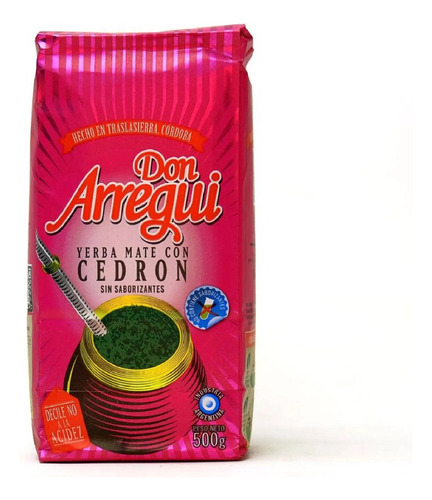 Yerba Mate Don Arregui Con Cedrón 500g Pack 5 Unid